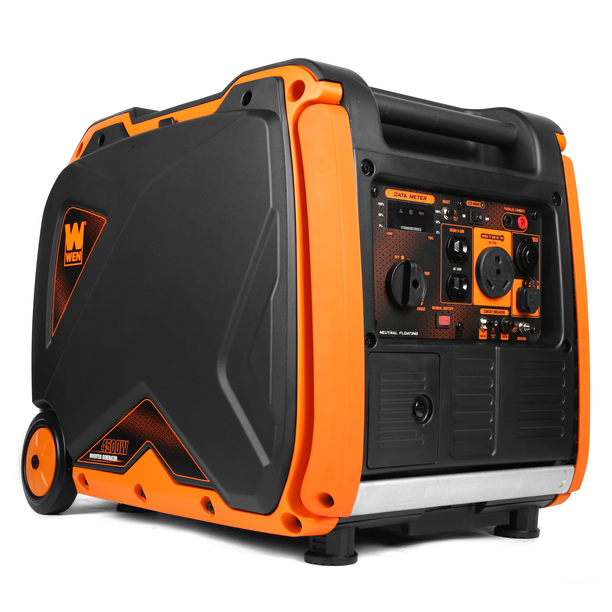 WEN, 4500W RVReady Inverter Generator, Fuel ShutOff, Surge Watts 4500 Rated Watts 3500 Voltage